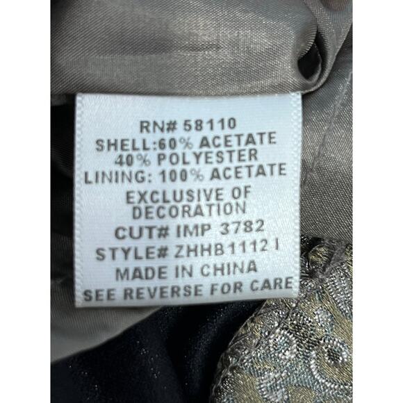 David Meister Skirt Size 2 Gold Silver Beaded Embroidered Medallion Cocktail - Picture 8 of 8